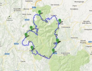 Cartina completa Sibillini Bike Tour B